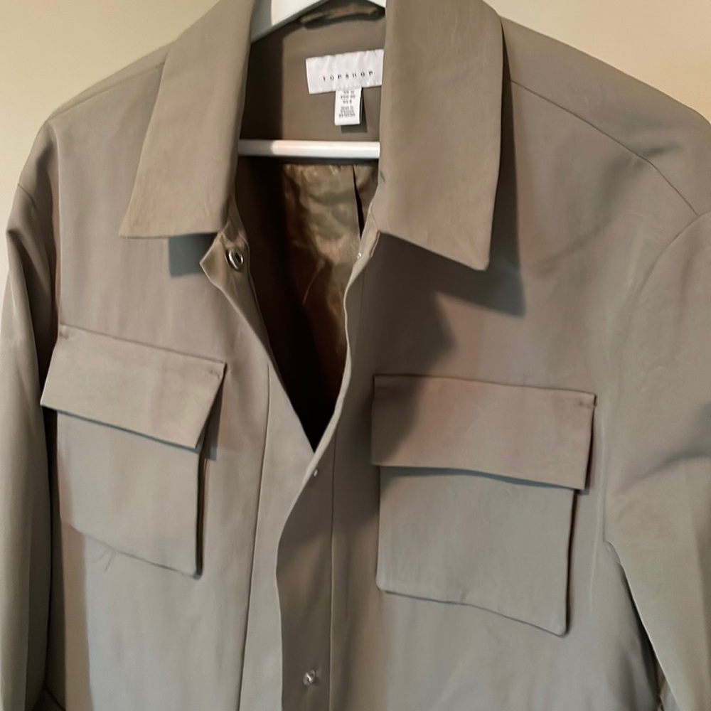TOPSHOP army green utility coat